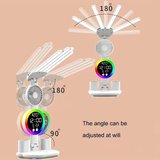 Multifonksiyonel 4 Başlıklı 3 renk ve Ton Ayarlı Masa Lambası Kalemlik Saat Takvim Sıcaklık Göstergesi Rgb Led Işıklı 3 Hız Kademeli Vantilatör Fan Telefon Tutucu