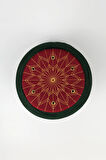 Talebe Sarığı - Yeşil Kumaş - Bordo Takke - Düz Sarım - Kuş Gözü - 7 metre