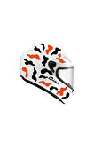 Siyah Neon Turuncu Kamuflaj Kask Sticker Modeli