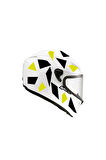 Kare Siyah Neon Sarısı Kamuflaj Kask Sticker Modeli
