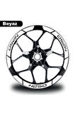 Beyaz Bajaj N250 Geniş Jant Sticker Etiket Modeli