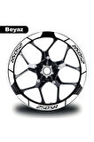 Beyaz CF MOTO 250 SR Geniş Jant Sticker Etiket Modeli