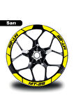 Sarı Yamaha MT-25 Geniş Jant Sticker Etiket Modeli