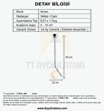 TT019-1 KR TT Aydınlatma Krom Tekli Dirsek Kol Avize
