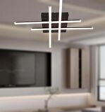 TT036-SY TT Aydınlatma Hashtag Modeli Mat Siyah ( 3 Renk Işık Modüllü ) Led Avize