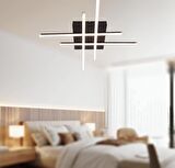 TT036-SY TT Aydınlatma Hashtag Modeli Mat Siyah ( 3 Renk Işık Modüllü ) Led Avize