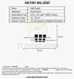 TT036-SY TT Aydınlatma Hashtag Modeli Mat Siyah ( 3 Renk Işık Modüllü ) Led Avize