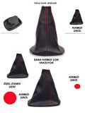 SAAB 9/3 Uyumlu Araç,Araba,Oto vites körüğü kırmızı dikiş