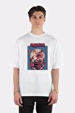 Unisex Beyaz Oversize T-shirt Akaza Upper Rank Three