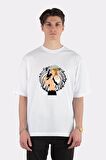 Unisex Beyaz Oversize T-shirt Escanor