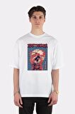 Unisex Beyaz Oversize T-shirt Flame Hashira Kyojuro Rengoku