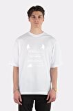 Unisex Beyaz Oversize T-shirt Hell Was Boring