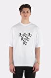 Unisex Beyaz Oversize T-shirt Inverse Pyramid Geo