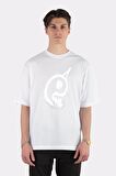 Unisex Beyaz Oversize T-shirt Narwhal