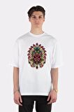 Unisex Beyaz Oversize T-shirt Oni Apache