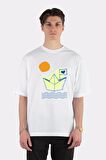 Unisex Beyaz Oversize T-shirt Paper Boat