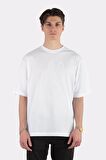 Unisex Beyaz Oversize T-shirt Peace