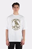 Unisex Beyaz Oversize T-shirt Work Hard, Love Soft &amp; Sip Your Whiskey Slow Cowboy