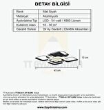 TT302-4+1-SY KARE TT Aydınlatma Mat Siyah Plofonyer 5 li ( 3 Renk ) Led Avize