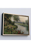 Ahşap Çerçeveli Louis Aston Knight, A River İn Normandy İsimli Tablosu