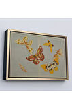 Ahşap Çerçeveli Vintage Japon Kelebeği Tablosu-7040