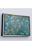Ahşap Çerçeveli Vincent Van Gogh - Çiçek Açan Badem Ağacı Tablosu-7050
