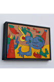 Ahşap Çerçeveli Joan Miro Soyut Sanat Tablosu-7068