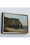 Ahşap Çerçeveli Gustave Courbet - Etretat Kayalıkları Tablosu-7073