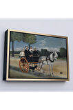 Ahşap Çerçeveli Yaşlı Adam Junier'İn Arabası Tablo-7090