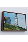 Ahşap Çerçeveli Edward Hopper - Deniz Feneri Tablo - Light At Two Lights-7097