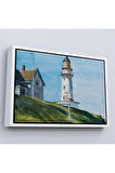 Ahşap Çerçeveli Edward Hopper - Deniz Feneri Tablo - Light At Two Lights-7097