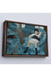 Ahşap Çerçeveli Mary Cassatt - Mavi Koltuktaki Küçük Kız - Little Girl İn A Blue Armchair-7098