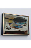 Ahşap Çerçeveli Picasso-Balık Ve Kızartma Tavası Tablo-7102