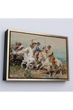 Ahşap Çerçeveli Henri Émilien Rousseau - Savaşa Hazırlanmak Tablo-7110