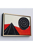 Ahşap Çerçeveli Alexander Calder - Piramit Ve Sarmal Tablo - Pyramid And Spiral-7111