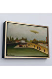 Ahşap Çerçeveli Henri Rousseau -Tokyo Japonya Quai D'Ivry Tablo-7112