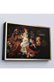 Ahşap Çerçeveli Caravaggio - Mısır'A Uçuşta Dinlenin Tablo - Rest On The Flight İnto Egypt-7119
