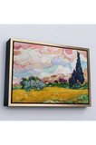 Ahşap Çerçeveli Vincent Van Gogh - Buğday Tarlası Tablo-7150