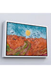 Ahşap Çerçeveli Vincent Willem Van Gogh - Kargalarla Buğday Tarlası Tablo-7152