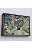 Ahşap Çerçeveli Vincent Willem Van Gogh - Auvers'Deki Merdiven Tablosu - Stairway At Auvers-7158