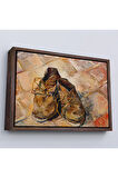 Ahşap Çerçeveli Vincent Van Gogh - Ayakkabılar Tablo - Shoes-7165