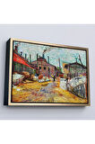 Ahşap Çerçeveli Vincent Van Gogh - Asnieres Deki Fabrika Tablo - The Factory At Asnieres-7166