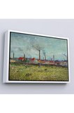 Ahşap Çerçeveli Vincent Van Gogh Clichy'Deki Fabrikalar Tablo - Factories At Clichy-7170