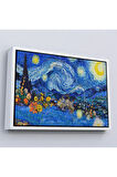 Ahşap Çerçeveli Vincent Van Gogh - Yıldızlı Geceler Tablo - Starry Night-7172