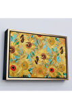 Ahşap Çerçeveli Vincent Van Gogh - Ayçiçekleri Tablo-7174
