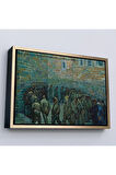 Ahşap Çerçeveli Vincent Van Gogh Tutuklular Çemberi Tablo - Prisoners' Round-7180