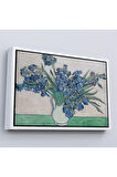 Ahşap Çerçeveli Vincent Van Gogh - Süsen Çiçeği Tablo - Irises-7183