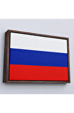 Ahşap Çerçeveli Rusya Bayrağı-7202