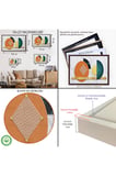 Ahşap Çerçeveli Soyut Geometrik Mermer Desen Tablosu-7215