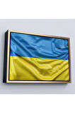 Ahşap Çerçeveli Ukrayna Bayrağı-7238